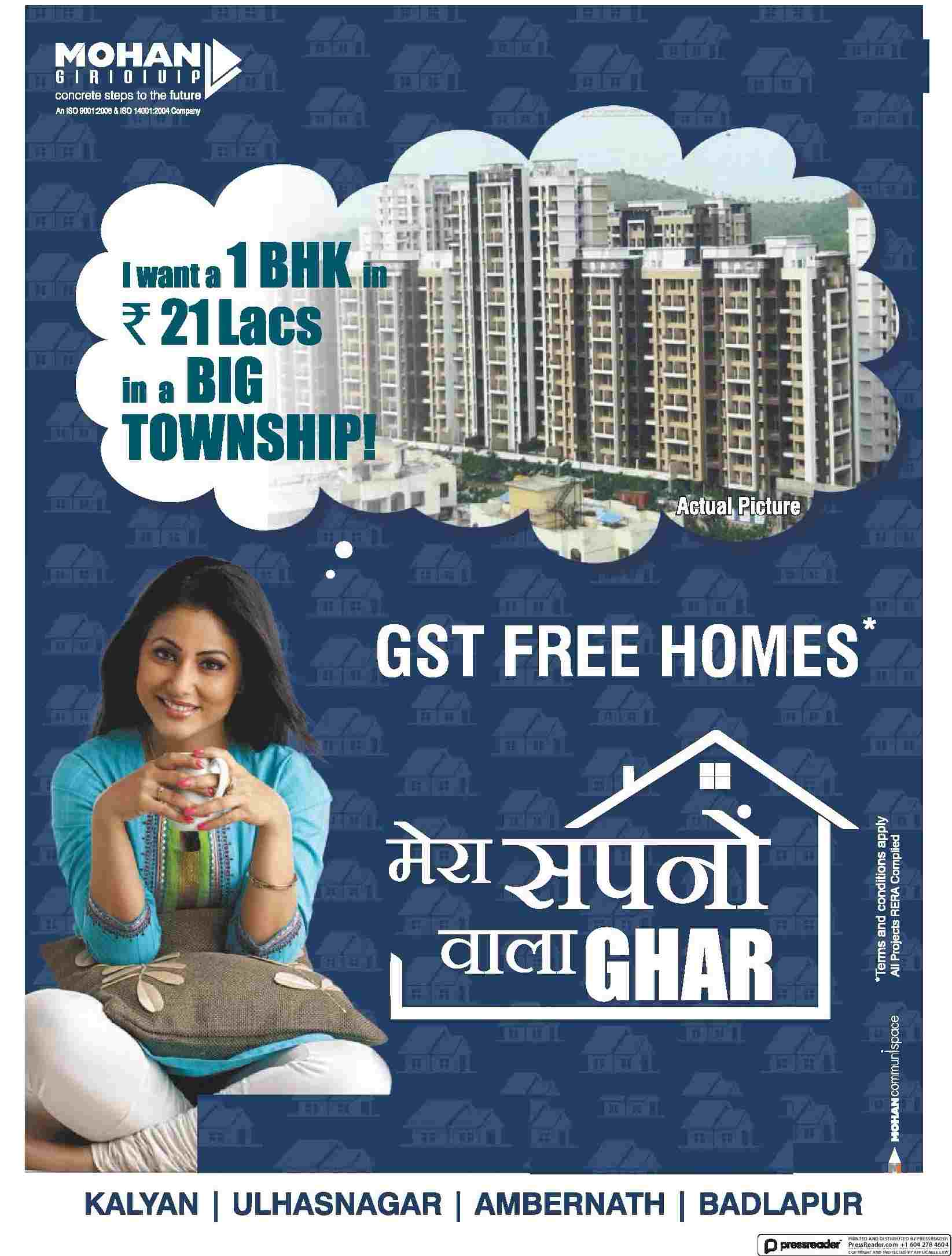 Invest in Mohan properties in Mumbai & live in GST free homes